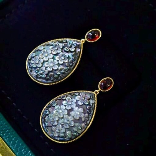Natural Teardrop Mabe Pearl Earrings s925 Silver|Unique Pear Vintage Mabe Pearl Jewelry|Statement Pearl Earrings|Perfect Wedding Earring - Image 6