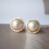 Natural Mabe pearl Studs Earrings|Charm Mabe Pearl Jewelry|Statement gemstone Studs Earrings|Real Mabe Pearl stud|Perfect Anniversary Gift