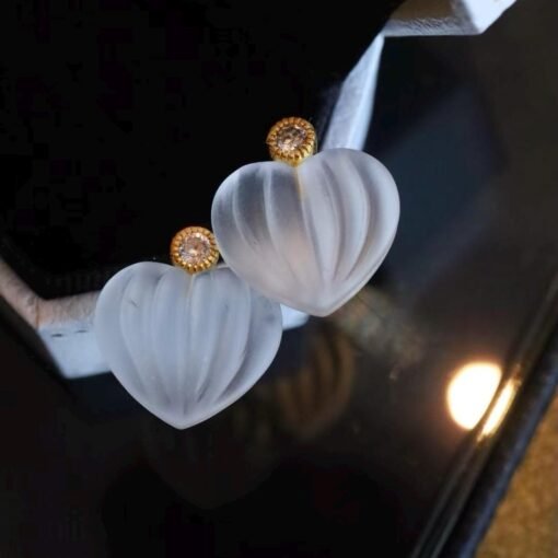 Natural Quartz Minimalist Teardrop Earrings s925 silver/Unique Chunky Quartz Drop Earrings Women/Art Deco Modern Statement Quartz Earrings - Image 2