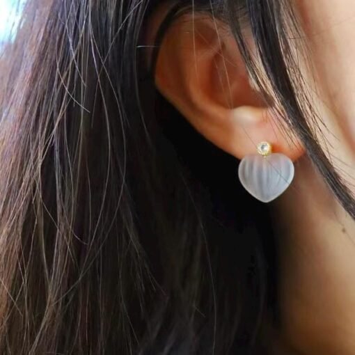 Natural Quartz Minimalist Teardrop Earrings s925 silver/Unique Chunky Quartz Drop Earrings Women/Art Deco Modern Statement Quartz Earrings - Image 7