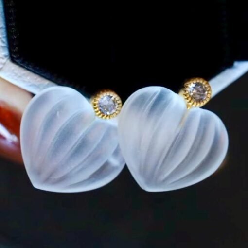 Natural Quartz Minimalist Teardrop Earrings s925 silver/Unique Chunky Quartz Drop Earrings Women/Art Deco Modern Statement Quartz Earrings - Image 8