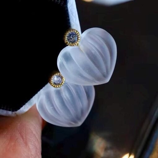 Natural Quartz Minimalist Teardrop Earrings s925 silver/Unique Chunky Quartz Drop Earrings Women/Art Deco Modern Statement Quartz Earrings - Image 5