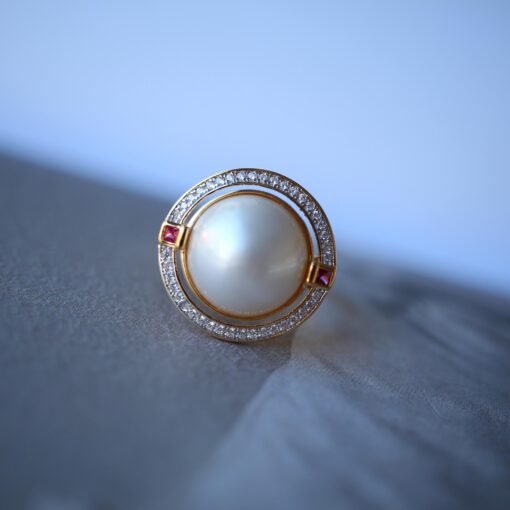 Natural Mabe Pearl Ring With s925 Sterling Silver|Vintage Pearl Jewelry|Statement Pearl Ring silver|Everyday Real Pearl ringgift for mom - Image 2