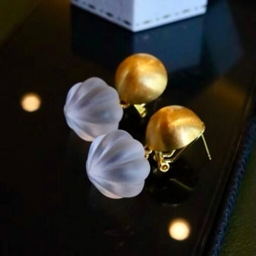 Genuine Quartz Vintage Teardrop Earrings s925 silver/Unique Chunky Quartz Drop Earrings Women/Art Deco Statement Real Quartz Earrings - Image 3