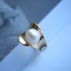 Natural Pearl Ring Silver|Vintage Art Deco Pearl ring gold|Minimalist Pearl ring|June Birthstone ring|12mm PearlUnique pearl ring women
