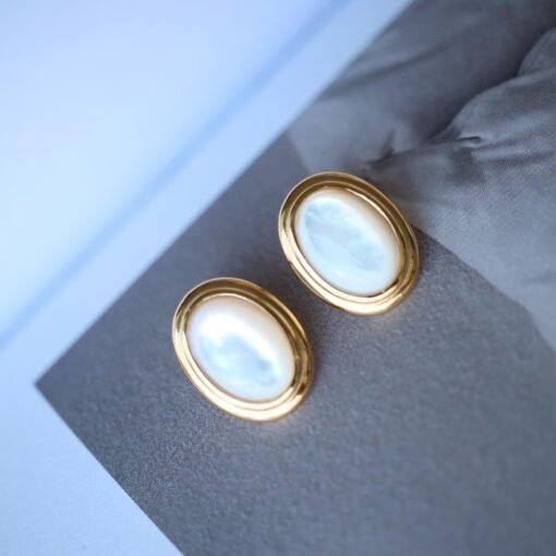 Unique White Fritillary With Silver Stud Earrings|Big Fritillary Earrings|Dainty Jewelry|Vintage Earrings|Perfect Gift For Her - Image 2