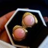 Natural Pink Queen Conch Shell drop earring gold plated silver|Statement Pink Gemstone Jewelry|Unique Earring For Her|Bezel set drop Earring