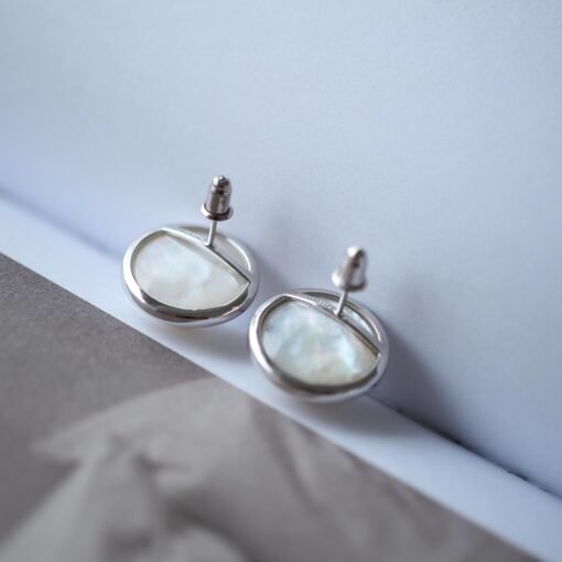 Natural Big white Pearl Earrings s925 Silver|Minimalist Simple Pearl Jewelry|Statement Pearl EarringsReal Mabe Pearl|Perfect Wedding Earring - Image 7