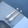 Natural Mother of Pearl Drop Earrings Silver|Unique White Gemstone Earrings|Statement Mother of Pearl Earring|Long Gemstone Earrings For Her