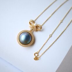 Unique Natural Mabe Pearl Pendant Sterling Silver|One of a kind PendantStatement Pearl Pendant|Halo pearl pendant|Perfect Anniversary Gift