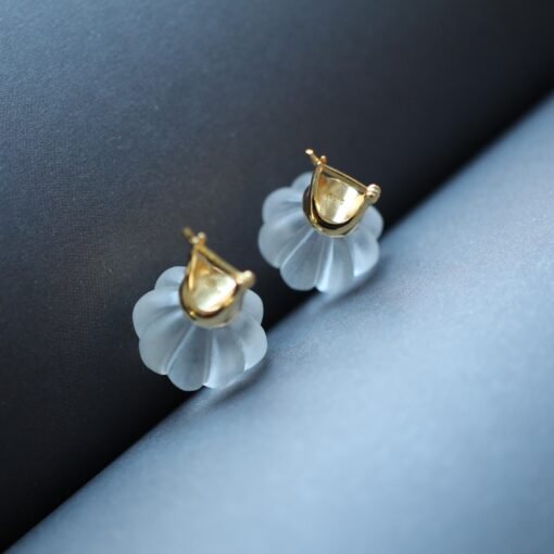 Natural Quartz Minimalist Teardrop Earrings s925 silver/Unique Chunky Quartz Drop Earrings Women/Art Deco Modern Statement Quartz Earrings - Image 8