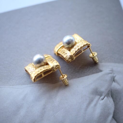 Genuine seawater akoya pearl stud earrings silver|Statement Vintage 6mm Pearl Earring gold|Handmade pearl jewelry women|June Birthstone Gift - Image 7