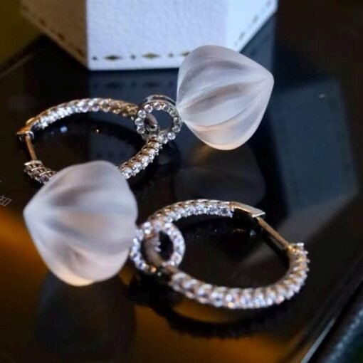 Natural Quartz Teardrop Earrings s925 silver/Unique Chunky Quartz Drop Earrings Women/Art Deco Vintage Statement Quartz Earrings - Image 8