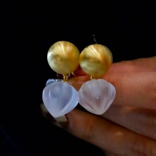 Genuine Quartz Vintage Teardrop Earrings s925 silver/Unique Chunky Quartz Drop Earrings Women/Art Deco Statement Real Quartz Earrings - Image 2