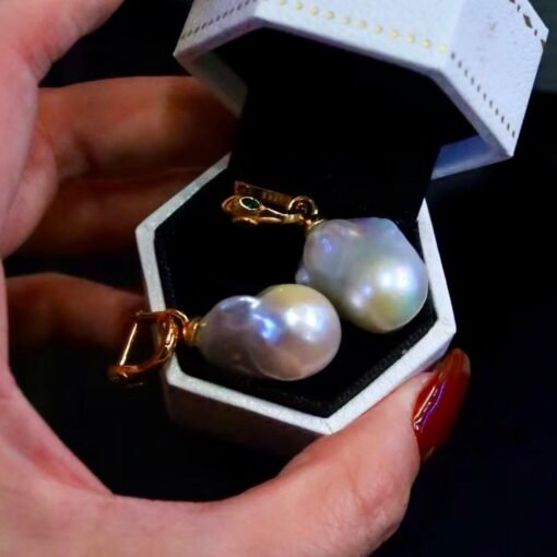 Natural Baroque Pearl Drop Earrings silver|Statement Modern Pearl Drop Gold|Vintage Handmade Pearl Earring Women|Unique June Birthstone Gift - Image 8
