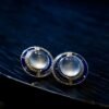 Unique Natural White Gemstone Earrings In 925 Silver|Natural Gemstone Jewelry women|Vintage Statement gemstone stud earrings