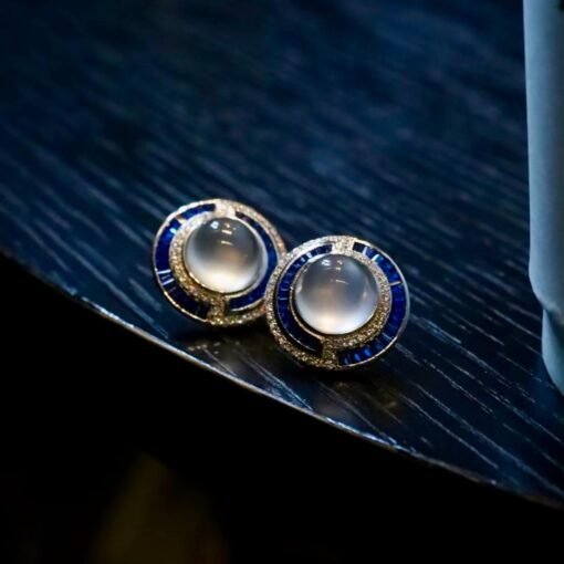 Unique Natural White Gemstone Earrings In 925 Silver|Natural Gemstone Jewelry women|Vintage Statement gemstone stud earrings - Image 5