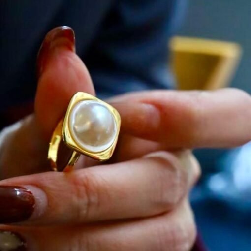 Natural Mabe Pearl Ring With s925 Sterling Silver|Vintage Pearl Jewelry|Statement Pearl Ring silver|Everyday Real Pearl ringgift for mom - Image 2