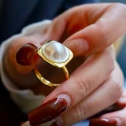 Natural Mabe Pearl Ring With s925 Sterling Silver|Vintage Pearl Jewelry|Statement Pearl Ring silver|Everyday Real Pearl ringgift for mom