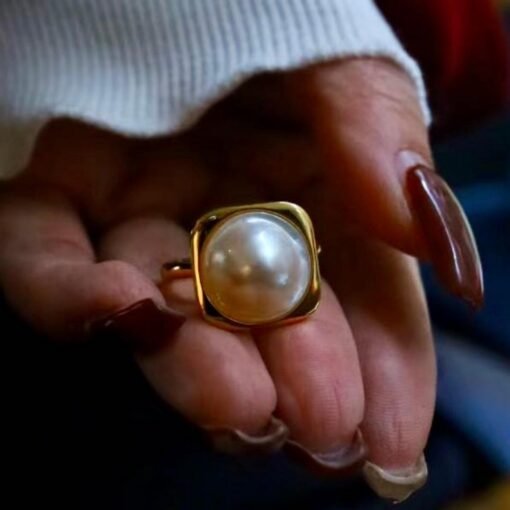 Natural Mabe Pearl Ring With s925 Sterling Silver|Vintage Pearl Jewelry|Statement Pearl Ring silver|Everyday Real Pearl ringgift for mom - Image 7