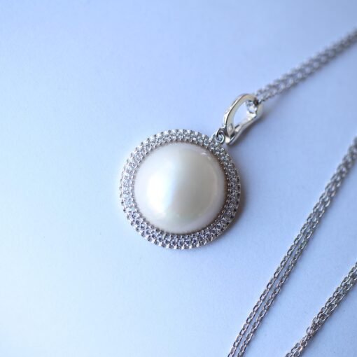 Natural Big white Pearl Earrings s925 Silver|Minimalist Simple Pearl Jewelry set|Statement Pearl pendent|Perfect Wedding Earring women - Image 6