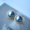 Natural Mabe Pearl Studs with Zircon Sterling Sliver|Pearl Halo Zircon Stud|Statement Studs Earring|Real Pearl Stud|Perfect Anniversary Gift