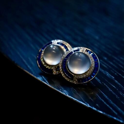 Unique Natural White Gemstone Earrings In 925 Silver|Natural Gemstone Jewelry women|Vintage Statement gemstone stud earrings - Image 6