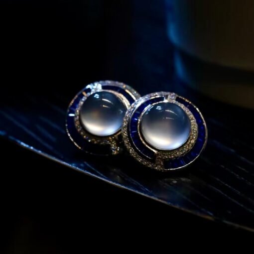Unique Natural White Gemstone Earrings In 925 Silver|Natural Gemstone Jewelry women|Vintage Statement gemstone stud earrings - Image 7