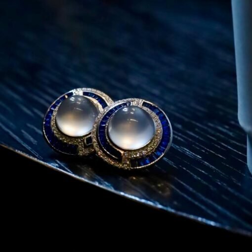 Unique Natural White Gemstone Earrings In 925 Silver|Natural Gemstone Jewelry women|Vintage Statement gemstone stud earrings - Image 8