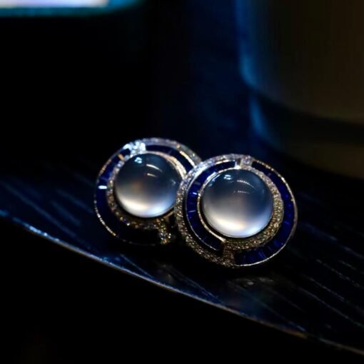 Unique Natural White Gemstone Earrings In 925 Silver|Natural Gemstone Jewelry women|Vintage Statement gemstone stud earrings - Image 3